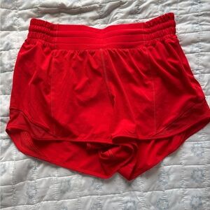 Lululemon Red Hotty Hot Shorts